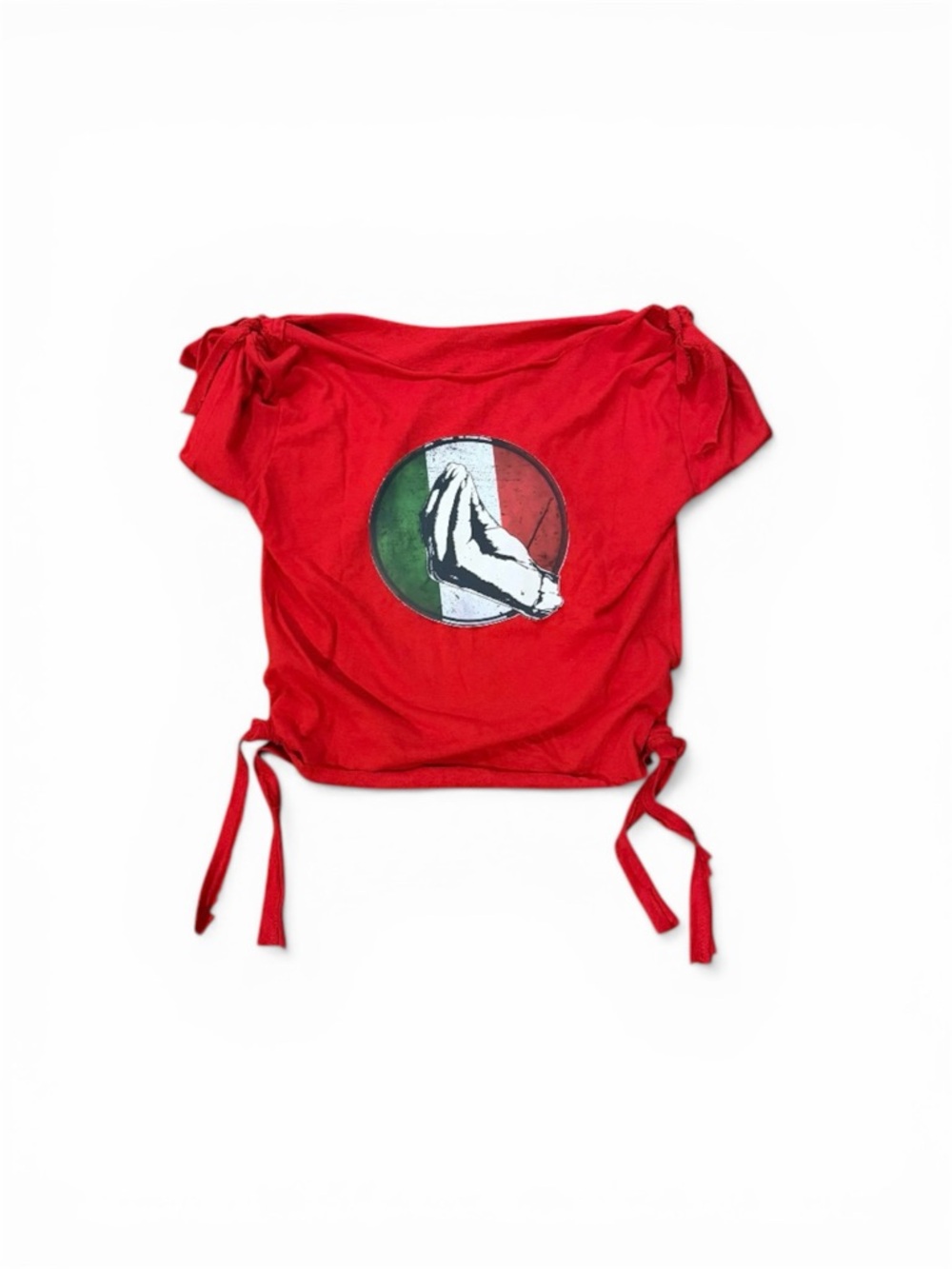 Red Italian off the shoulder shirt